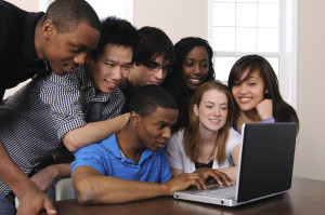 Group at laptop